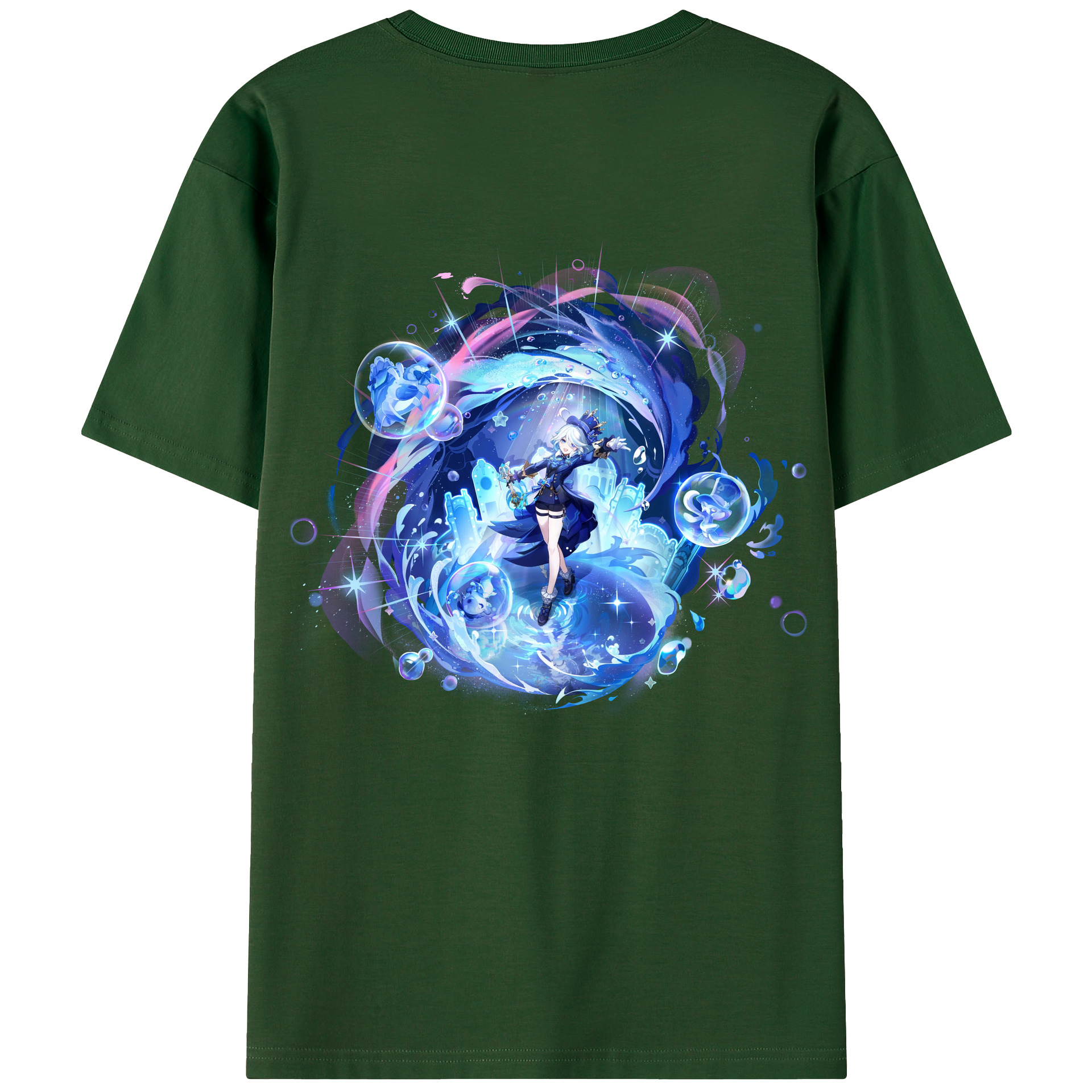 げんし神 フリーナ genshin Furina 綿100％半袖Tシャツ（背面プリント）